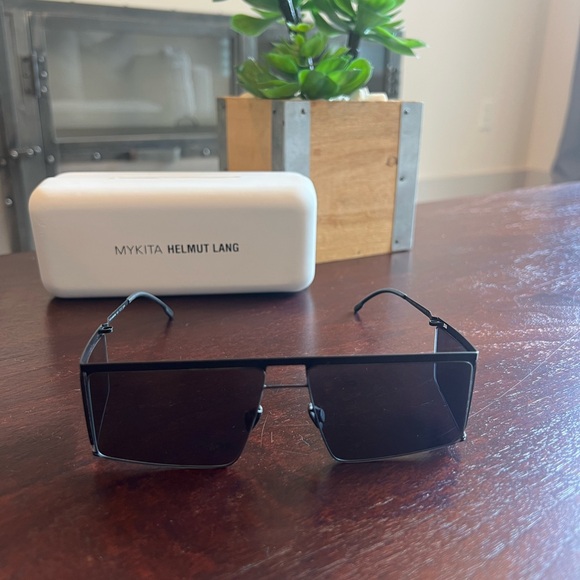 MYKITA Accessories - Mykita x Helmut Lang Rectangular Shield Sunglasses Black Minimalist Germany